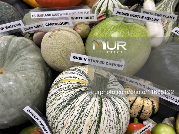 Vegetables are on display during the 180th annual Markham Fall Fair in Markham, Ontario, Canada, on October 5, 2024. 