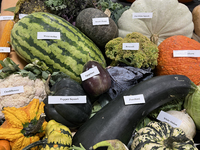 Vegetables are on display during the 180th annual Markham Fall Fair in Markham, Ontario, Canada, on October 5, 2024. (