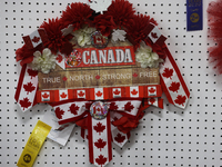 Handmade wreaths are on display during the 180th annual Markham Fall Fair in Markham, Ontario, Canada, on October 5, 2024. (