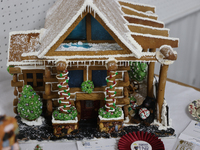 Gingerbread houses are on display during the 180th annual Markham Fall Fair in Markham, Ontario, Canada, on October 5, 2024. (