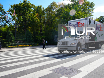 Pandas arrive at the National Zoo in Washington, DC, on October 15, 2024. The pandas, named Bao Li and Qing Bao, live in DC for the next 10...