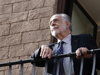 US director Francis Ford Coppola admires the view from a balcony of the Capitole Palace overlooking the Roman Forum during the 19th Rome Fil...