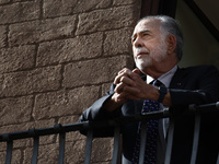 US director Francis Ford Coppola admires the view from a balcony of the Capitole Palace overlooking the Roman Forum during the 19th Rome Fil...