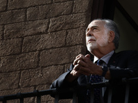 US director Francis Ford Coppola admires the view from a balcony of the Capitole Palace overlooking the Roman Forum during the 19th Rome Fil...