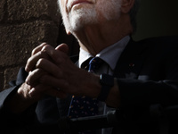 US director Francis Ford Coppola admires the view from a balcony of the Capitole Palace overlooking the Roman Forum during the 19th Rome Fil...