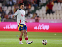 Martin Zubimendi of Spain passes the ball during the UEFA Nations League 2024/25 League A Group A4 match between Spain and Serbia at Nuevo A...