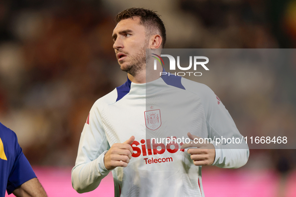 Aymeric Laporte of Spain is in action during the UEFA Nations League 2024/25 League A Group A4 match between Spain and Serbia at Nuevo Arcan...