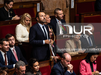 Sebastien Chenu, a far-right MP for the Rassemblement National, is in the General Assembly of the French Parliament in Paris, France, on Oct...