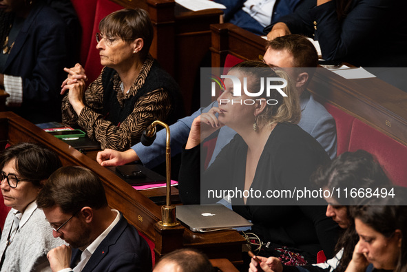 Mathilde Panot is the group leader of La France Insoumise in the French Parliament in Paris, France, on October 15, 2024. 