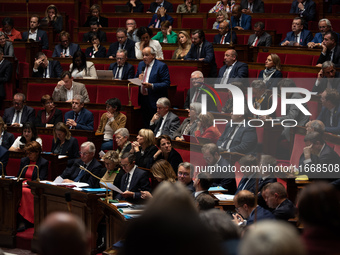 MP Jean-Paul Mattei of The Democrats party speaks during a parliamentary session of questions to the government in Paris, France, on October...