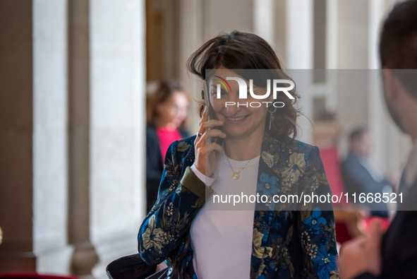 Aurelie Trouve, MP from La France Insoumise party, leaves the Parliament in Paris, France, on October 15, 2024. 