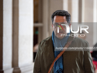 Gabriel Amard, MP from the La France Insoumise party, leaves the Parliament in Paris, France, on October 15, 2024. (