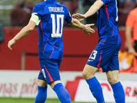 Luka Modric , Petar Sucic , goal celebration during UEFA Nations League match Poland vs Croatia in Warsaw Poland on 15 October 2024. (