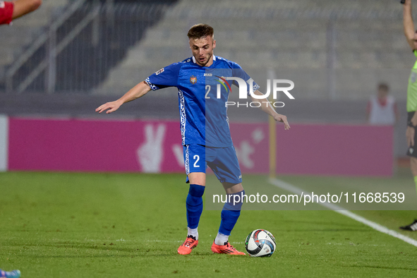 Oleg Reabciuk of Moldova is in action during the UEFA Nations League, League D, Group D2 soccer match between Malta and Moldova at the Natio...