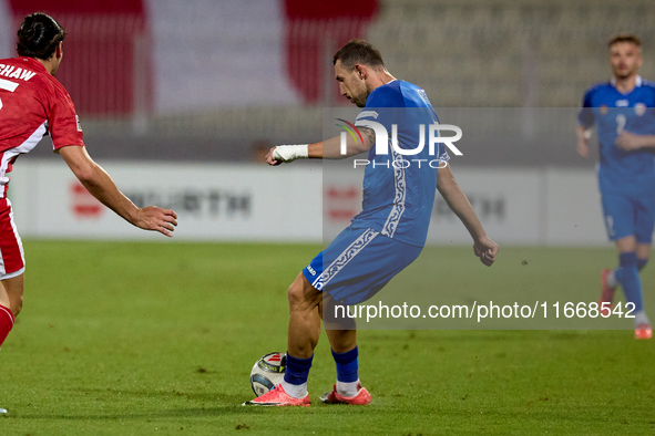 Artur Ionita of Moldova plays during the UEFA Nations League, League D, Group D2 soccer match between Malta and Moldova at the National Stad...