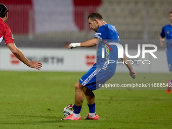 Artur Ionita of Moldova plays during the UEFA Nations League, League D, Group D2 soccer match between Malta and Moldova at the National Stad...