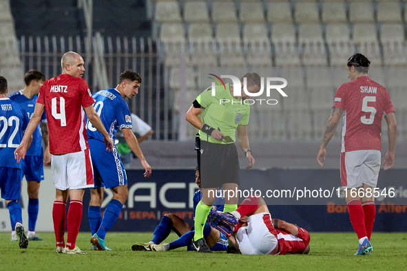 UEFA appoints match referee John Brooks from The FA to oversee an injury situation during the UEFA Nations League, League D, Group D2 soccer...