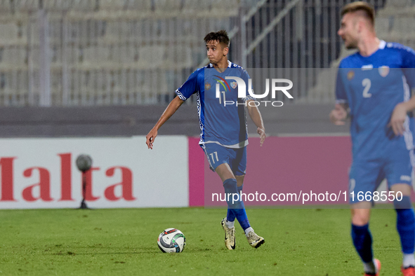 Mihail Caimacov of Moldova plays during the UEFA Nations League, League D, Group D2 soccer match between Malta and Moldova at the National S...