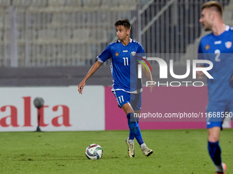 Mihail Caimacov of Moldova plays during the UEFA Nations League, League D, Group D2 soccer match between Malta and Moldova at the National S...