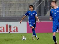 Mihail Caimacov of Moldova plays during the UEFA Nations League, League D, Group D2 soccer match between Malta and Moldova at the National S...