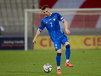 Oleg Reabciuk of Moldova is in action during the UEFA Nations League, League D, Group D2 soccer match between Malta and Moldova at the Natio...