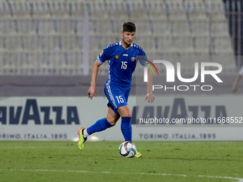 Victor Mudrac of Moldova is in action during the UEFA Nations League, League D, Group D2 soccer match between Malta and Moldova at the Natio...