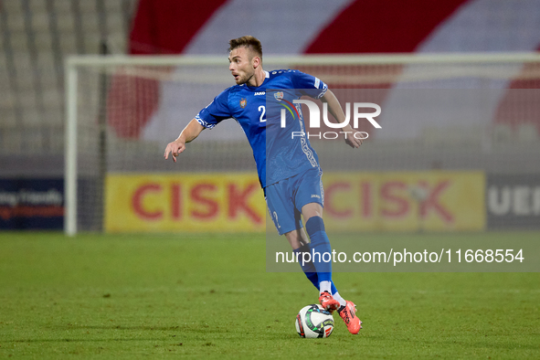 Oleg Reabciuk of Moldova is in action during the UEFA Nations League, League D, Group D2 soccer match between Malta and Moldova at the Natio...