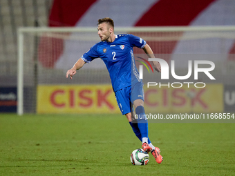 Oleg Reabciuk of Moldova is in action during the UEFA Nations League, League D, Group D2 soccer match between Malta and Moldova at the Natio...