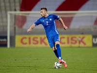 Oleg Reabciuk of Moldova is in action during the UEFA Nations League, League D, Group D2 soccer match between Malta and Moldova at the Natio...