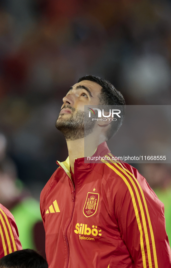 Mikel Merino of Spain participates in the UEFA Nations League 2024/25 League A Group A4 match between Spain and Serbia at Nuevo Arcangel in...