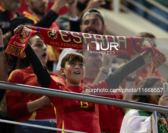 Fans of Spain attend the UEFA Nations League 2024/25 League A Group A4 match between Spain and Serbia at Nuevo Arcangel in Cordoba, Spain, o...