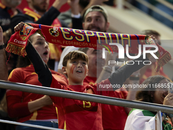 Fans of Spain attend the UEFA Nations League 2024/25 League A Group A4 match between Spain and Serbia at Nuevo Arcangel in Cordoba, Spain, o...