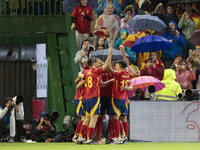 Aymeric Laporte of Spain celebrates a goal during the UEFA Nations League 2024/25 League A Group A4 match between Spain and Serbia at Nuevo...