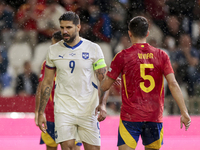 Aleksandar Mitrovic of Serbia reacts to a missed opportunity during the UEFA Nations League 2024/25 League A Group A4 match between Spain an...