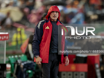 Luis de la Fuente, head coach of Spain, gives instructions during the UEFA Nations League 2024/25 League A Group A4 match between Spain and...