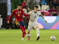 Alex Baena of Spain battles for the ball during the UEFA Nations League 2024/25 League A Group A4 match between Spain and Serbia at Nuevo Ar...