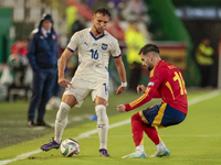 Strahinja Erakovic of Serbia is in action during the UEFA Nations League 2024/25 League A Group A4 match between Spain and Serbia at Nuevo A...