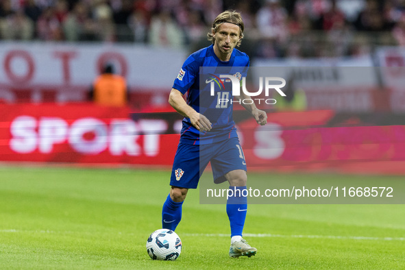 Luka Modric  during UEFA Nations League match Poland vs Croatia in Warsaw Poland on 15 October 2024. 