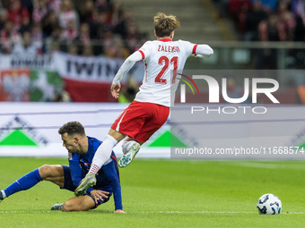 Ivan Perisic , Nicola Zalewski  during UEFA Nations League match Poland vs Croatia in Warsaw Poland on 15 October 2024. (