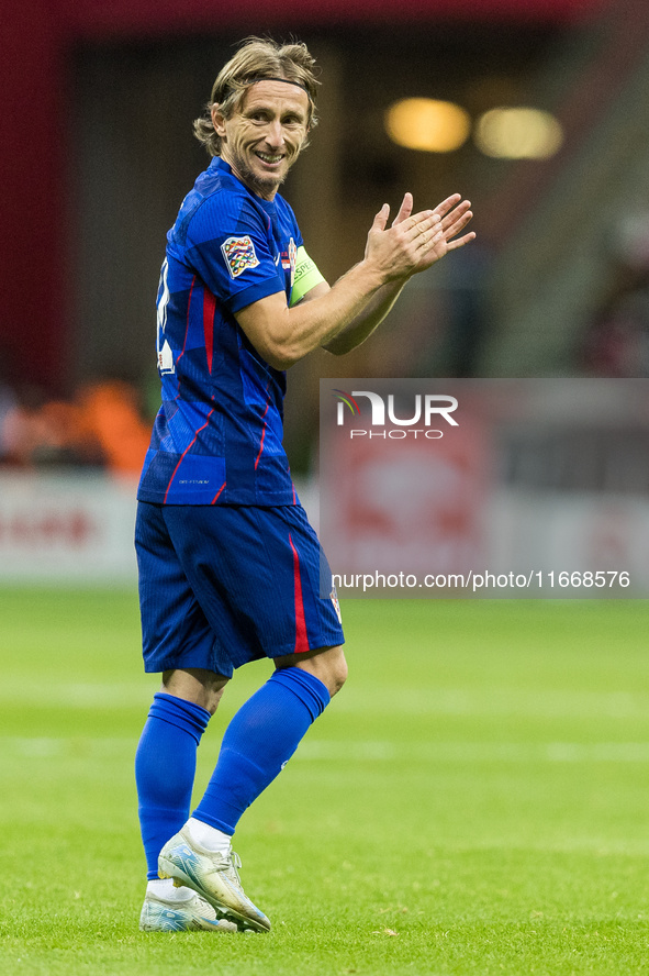 Luka Modric  during UEFA Nations League match Poland vs Croatia in Warsaw Poland on 15 October 2024. 