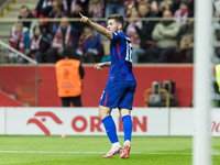 Martin Baturina  goal celebration during UEFA Nations League match Poland vs Croatia in Warsaw Poland on 15 October 2024. (