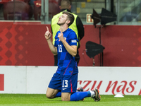 Petar Sucic  goal celebration during UEFA Nations League match Poland vs Croatia in Warsaw Poland on 15 October 2024. (