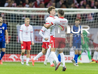 Nicola Zalewski , Jan Bednarek  goal celebration during UEFA Nations League match Poland vs Croatia in Warsaw Poland on 15 October 2024. (