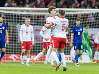 Nicola Zalewski , Jan Bednarek  goal celebration during UEFA Nations League match Poland vs Croatia in Warsaw Poland on 15 October 2024. (