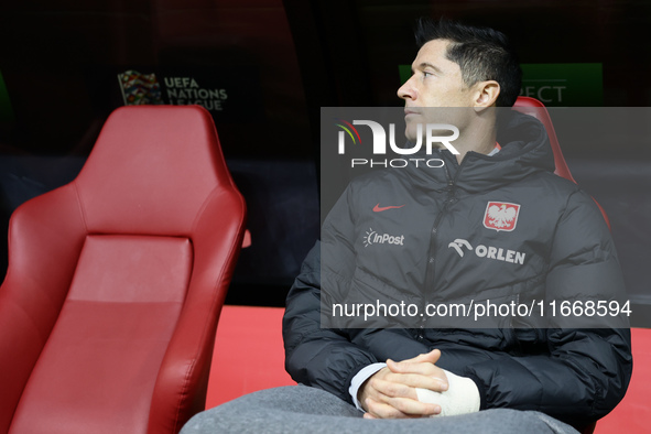 Robert Lewandowski of Poland before UEFA Nations League football match Poland - Croatia at National Stadium in Warsaw, Poland on October 15,...