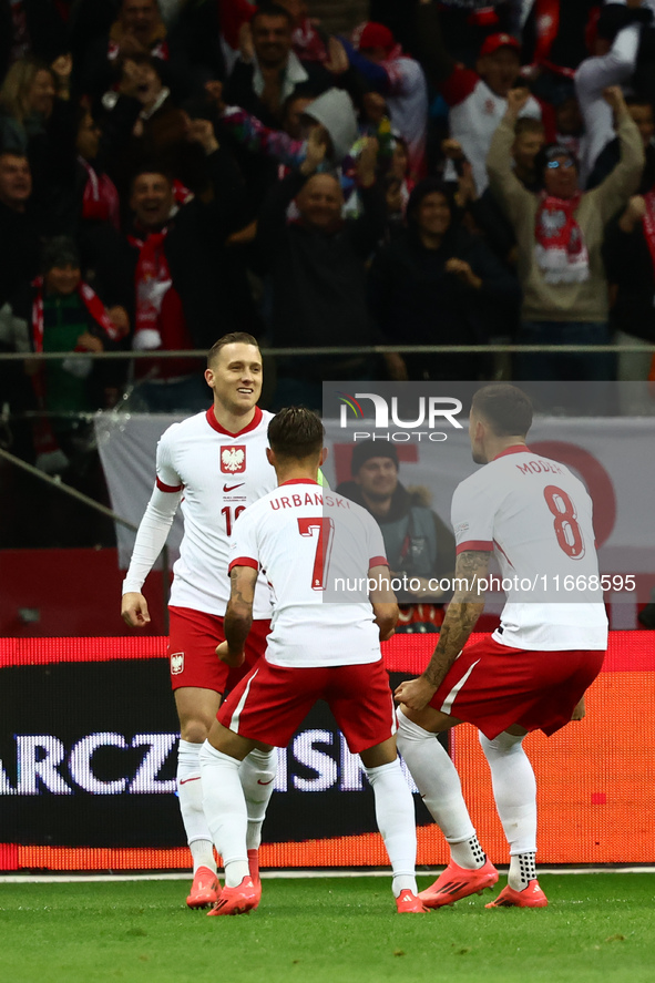 Piotr Zielinski of Poland celebrates the goal during UEFA Nations League football match Poland - Croatia at National Stadium in Warsaw, Pola...