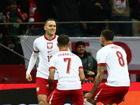 Piotr Zielinski of Poland celebrates the goal during UEFA Nations League football match Poland - Croatia at National Stadium in Warsaw, Pola...