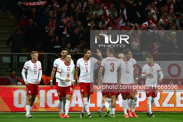 Piotr Zielinski of Poland celebrates the goal during UEFA Nations League football match Poland - Croatia at National Stadium in Warsaw, Pola...