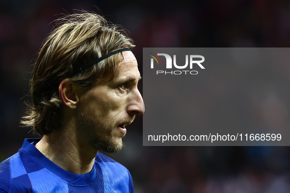 Luka Modric of Croatia during UEFA Nations League football match Poland - Croatia at National Stadium in Warsaw, Poland on October 15, 2024....