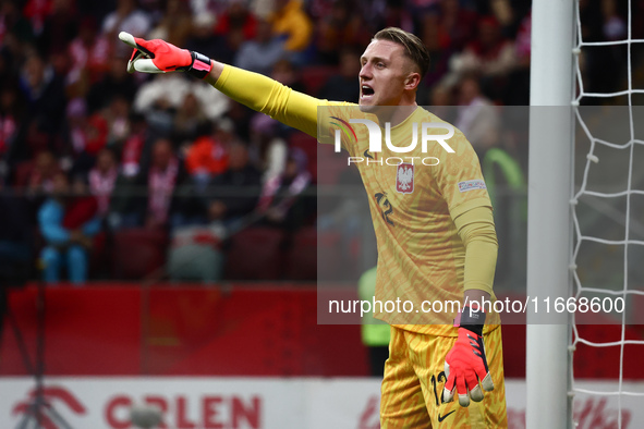 Marcin Bulka of Poland during UEFA Nations League football match Poland - Croatia at National Stadium in Warsaw, Poland on October 15, 2024....